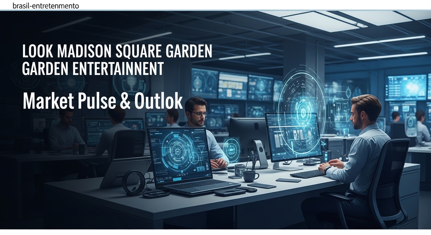 Editorial collage of MSG Entertainment leadership visuals and Brazil audience market context
