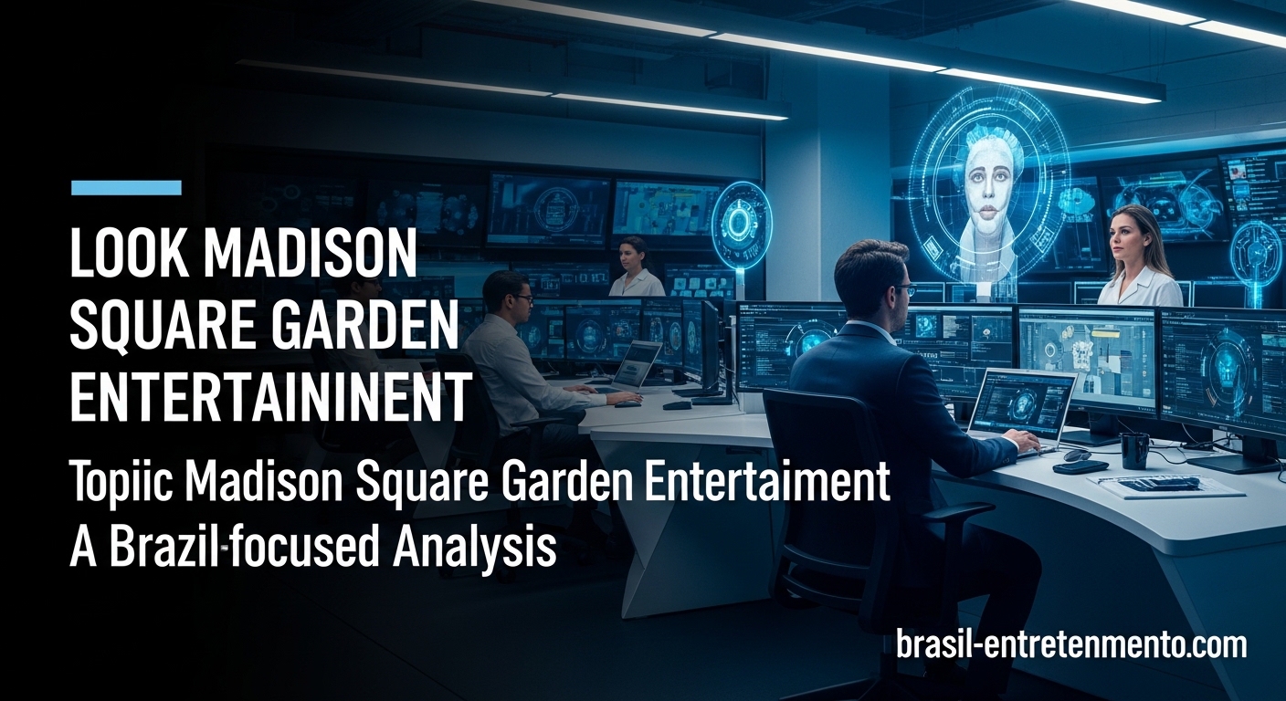 Editorial analysis scene: MSGE leadership and live-entertainment market context in a boardroom setting with NYC skyline.