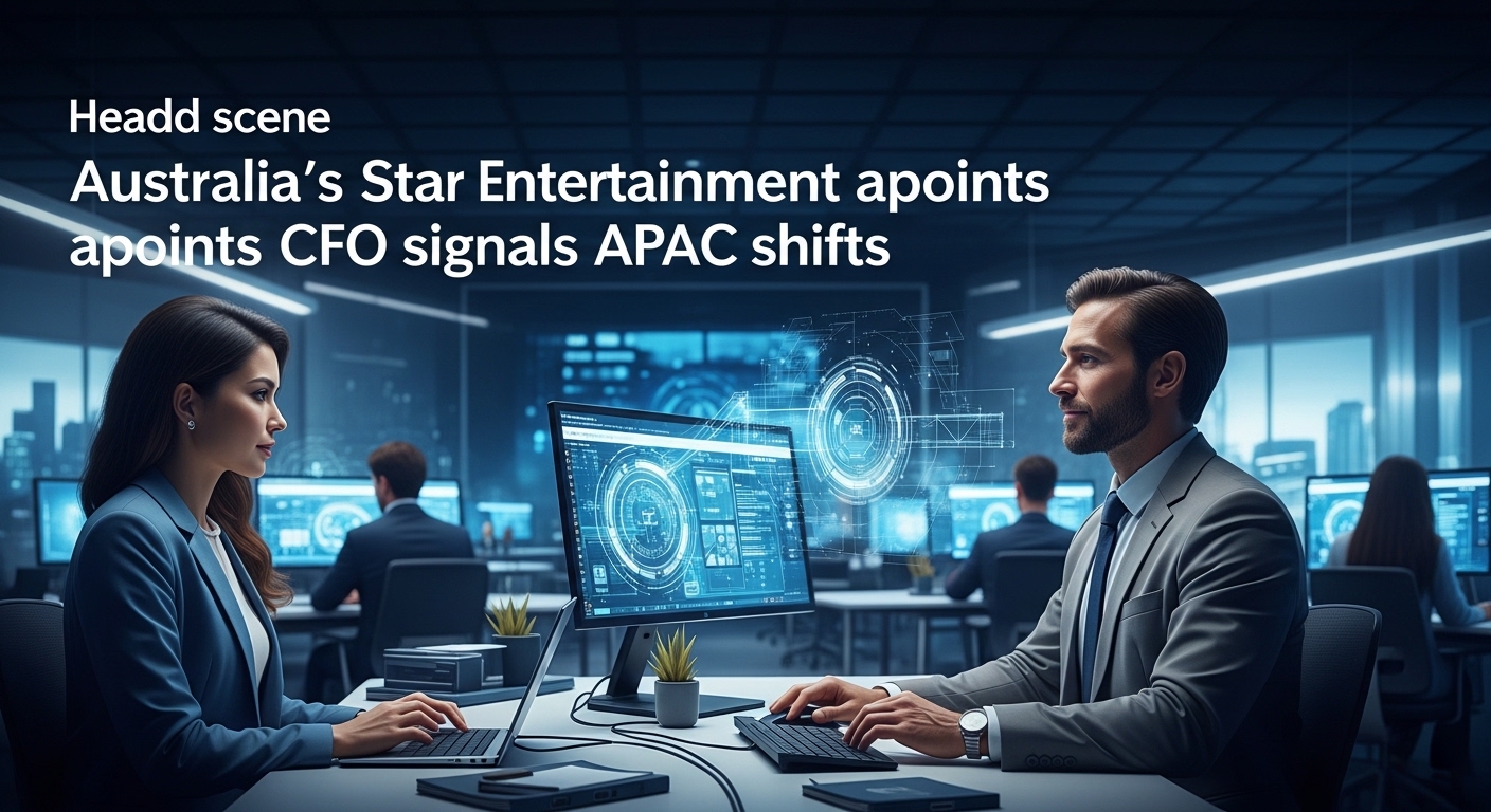 Business leaders discuss leadership changes at a casino operator in a corporate setting