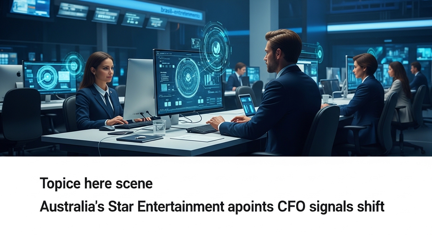 CFO concept with casino imagery and a world map highlighting Australia and Brazil