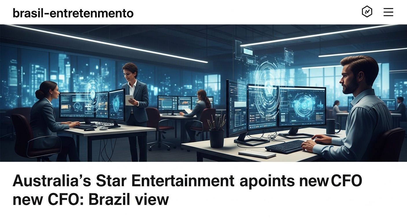 Newsroom scene illustrating a CFO appointment at Star Entertainment with international market context.