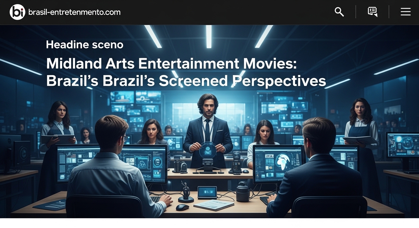 Editorial collage showing Midland Arts Entertainment Movies concepts with Brazilian cinema visuals